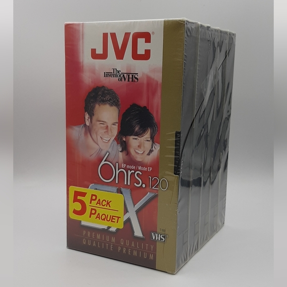 Lot of 5 JVC SX 6 Hours Blank T-120 DU VHS Video Cassette Tape New Sealed Lot - Picture 1 of 7